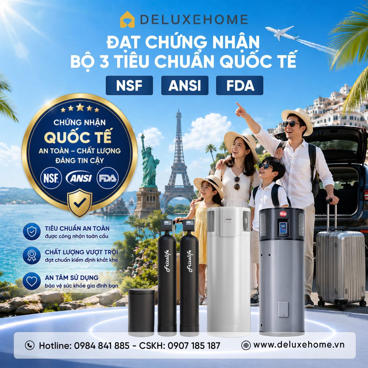 DeluxeHome hiện cung cấp các giải pháp lọc nước Frizzlife & Ecowater và nhiều sản phẩm chuyên dụng khác